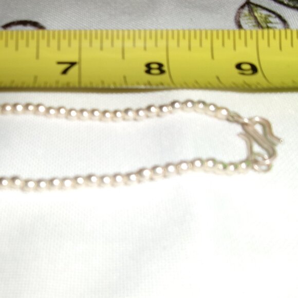 Vintage Amethyst Flower 18" Silver Bead Necklace - Picture 6 of 9